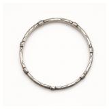 Silver-Tone Textured Bangle Bracelet