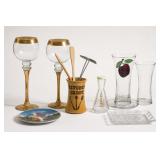 Assorted Glassware and Bar Tools Group