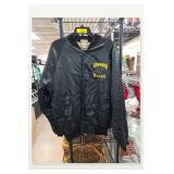 Black Letterman Style Jacket with Yellow Lettering