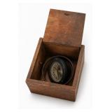Brass-Tone Compass in Wooden Box