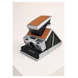 Silver-Tone and Brown Folding Camera