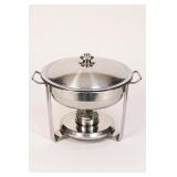 Silver-Tone Metal Chafing Dish with Stand