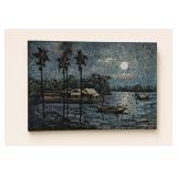 Framed Tropical Night Scene Print