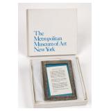 Metropolitan Museum of Art Framed Plaque in Box
