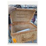 Woven Lidded Basket with Handle