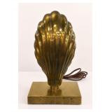 Gold-Tone Shell Form Table Lamp