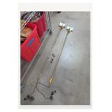 Pair of Metal Floor Lamps with White Shades