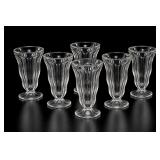 Set of Six Clear Glass Sundae Dishes