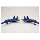 Pair of Blue Jet Model Airplanes