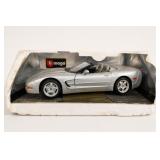 Silver Die-Cast Convertible Model Car in Box