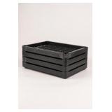 Black Wooden Slatted Crate