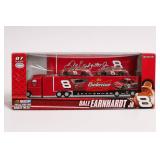 Red Die-Cast Race Car and Transporter Set in Box