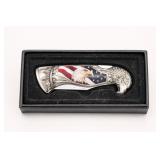 American Flag and Eagle Pocket Knife in Box