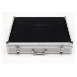Silver-Tone and Black Metal Briefcase