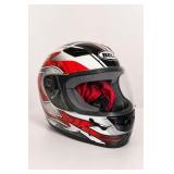Red, Black and White Full Face Motorcycle Helmet
