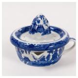 Blue and White Ceramic Citrus Juicer
