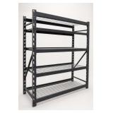 Black Metal Four-Shelf Storage Rack