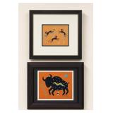 Two Framed Animal Art Prints