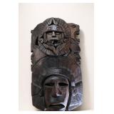 Carved Dark Wood Decorative Mask
