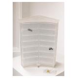White Corner Wall Cabinet with Shelves