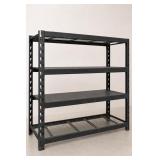 Black Metal Four-Shelf Storage Rack