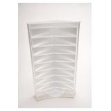White Plastic Corner Shelf Unit