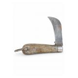 Folding Hawkbill Pruning Knife With Wood Handle