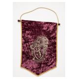 Maroon Velvet Hanging Banner With Crest Design