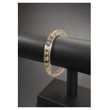 Gold-Tone and Clear Stone Bangle Bracelet