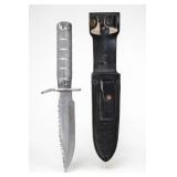 Survival Knife With Sawback Blade and Sheath