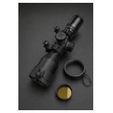 Black Rifle Scope With Yellow Lens Filter