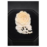 Carved Floral Brooch