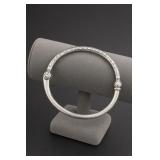 Silver-Tone Hinged Bangle Bracelet
