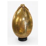 Gold-Tone Decorative Egg Form Vase