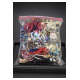 Bagged Assorted Costume Jewelry and Beads