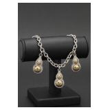 Silver-Tone and Gold-Tone Charm Bracelet