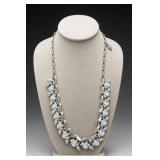Silver-Tone Necklace With Clear Stones