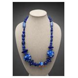Blue Glass Bead Necklace