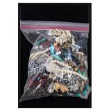 Bagged Assorted Costume Jewelry and Beads