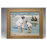 Framed Beach Scene Art Print