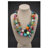 Multicolor Beaded Costume Necklace