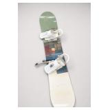 Snowboard With White Bindings
