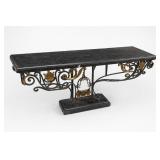 Black Marble and Metal Console Table