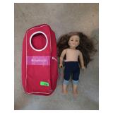 American Girl Doll With Pink Carrying Case