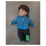 Boy Doll in Blue Striped Hoodie