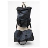 Black Patterned Backpack and Duffel Bag Set
