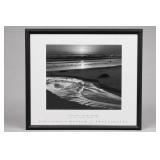 Framed Black and White Beach Photograph
