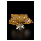 Amber Glass Footed Bowl