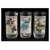 Set Of Three Saturday Evening Post Glasses