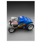 Blue Die-Cast Toy Car With Flame Decals